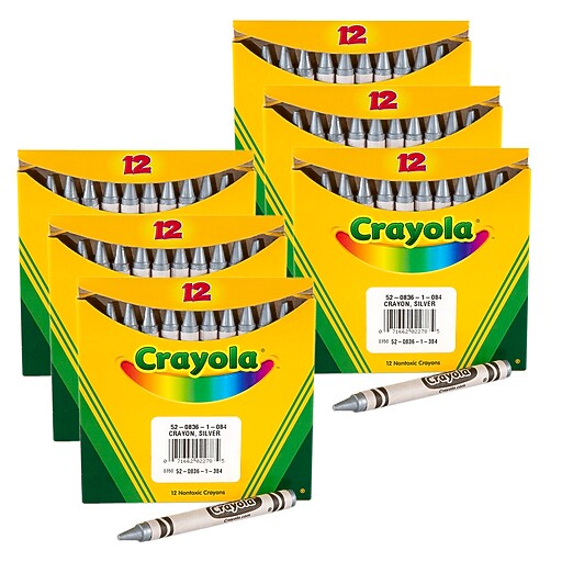 Crayola Bulk Crayons, Silver, 12/Pack, 6 Packs/Bundle