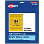 Avery Rectangle Laser/Inkjet Multipurpose Labels, 2/3" x 1-3/4", Bright Yellow (880/Pack)~#|#~06A36374-EB33-4422-B66403F4FA745E2E_sc7