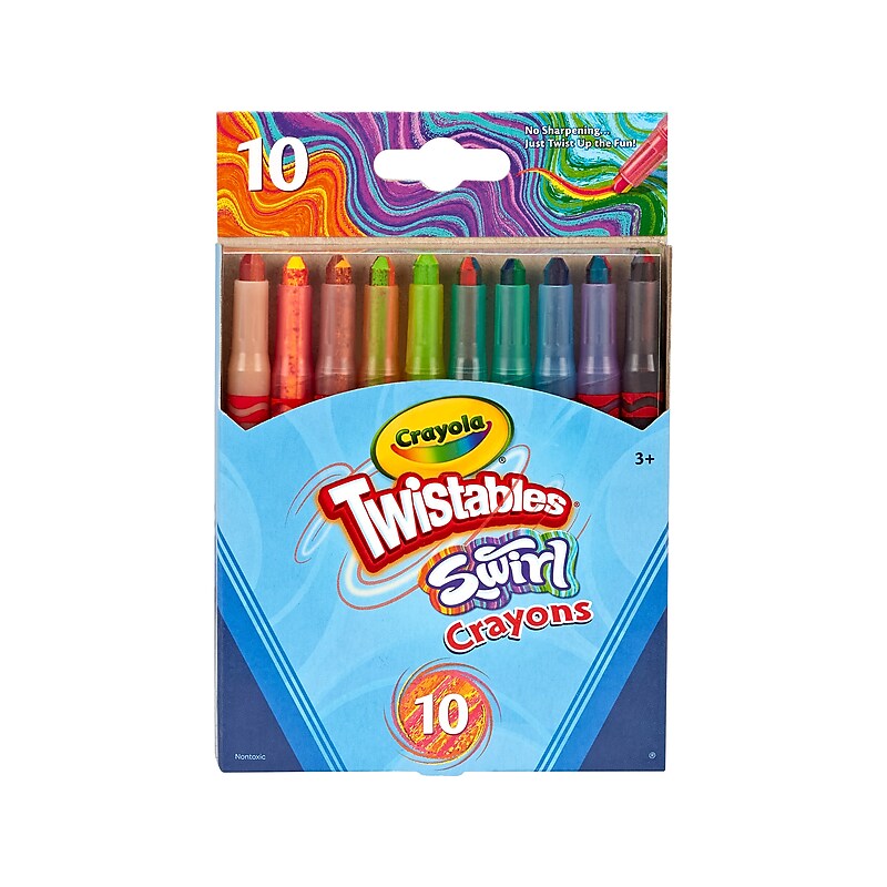 Crayola Swirl Mini Twistables Crayons, Assorted Colors, 10/Pack (52-3440) image 1