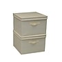 Household Essentials Medium Stackable Folding Fabric Square KD Storage Box, 10" x 15"x 15", 39 Qt., Cream, 2/Pack (7427-1)~#|#~06AE8241-621C-4CFF-90A130DD7F28D518_sc7