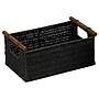 Household Essentials 3-Piece Decorative Woven Basket Set, Paper Rope/Wood/Metal, Black (HHML-7052)~#|#~06B58C1E-D0A9-4D30-A59DF926B3ED1FE3_sc7