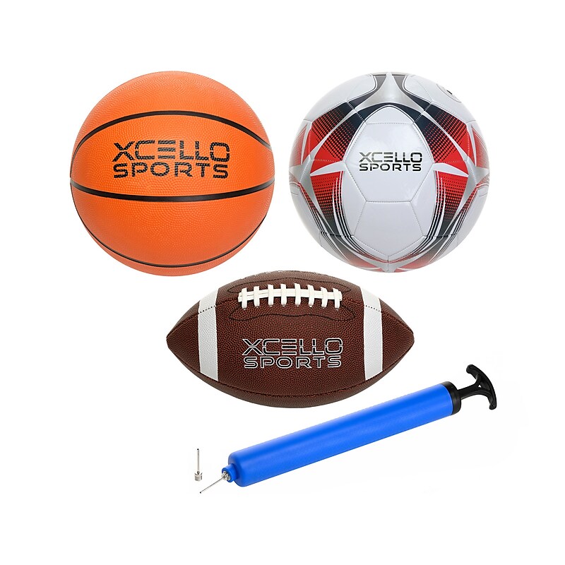 Xcello Sports Multisport 3-Ball Assortment Set, Assorted Colors (XS-SB-BB-JRFB-3) image 1