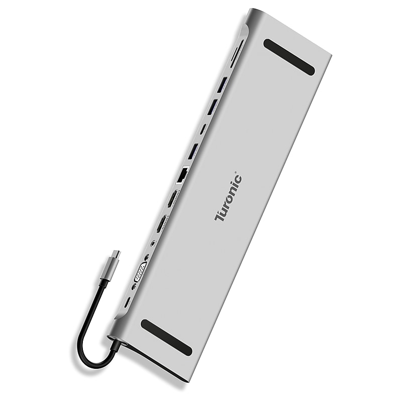 Turonic BYL-2003U2 Universal Docking Station 12-in-1 USB-C Hub, 100W PD, Dual HDMI 4K@30Hz, VGA, Ethernet image 1