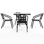 Flash Furniture Lila 31.5'' Square Table with 4 Slat Stack Chairs, Black (TLH0732SQ017CB4)~#|#~06BC7C6C-7DF7-4D08-8D444AD58EDFB448_sc7