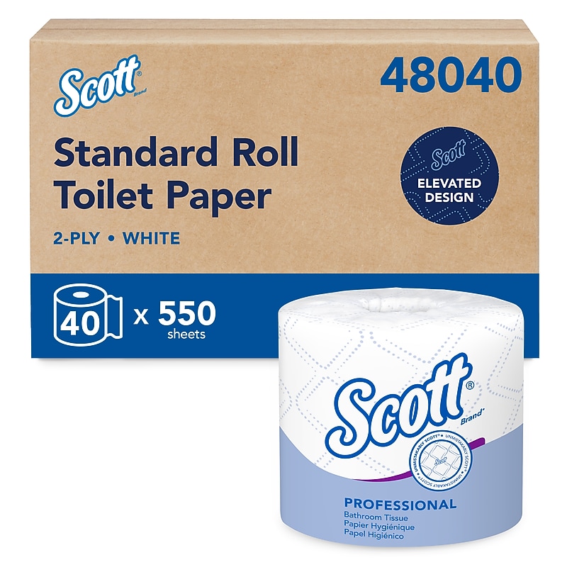 Scott Professional Recycled Toilet Paper, 2-Ply, White, 550 Sheets/Roll, 40 Rolls/Carton (48040) image 1