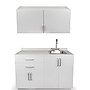 Viva Comfort 36'' H x 48" W Medical Cabinet with Right Sink and 48" W Wall Cabinet, 4 Doors, 2 Drawers, Gray (90248RS-GRY-WAL)~#|#~06BEFF5F-FAE2-4F81-95DB2A071DEFE2B1_sc7