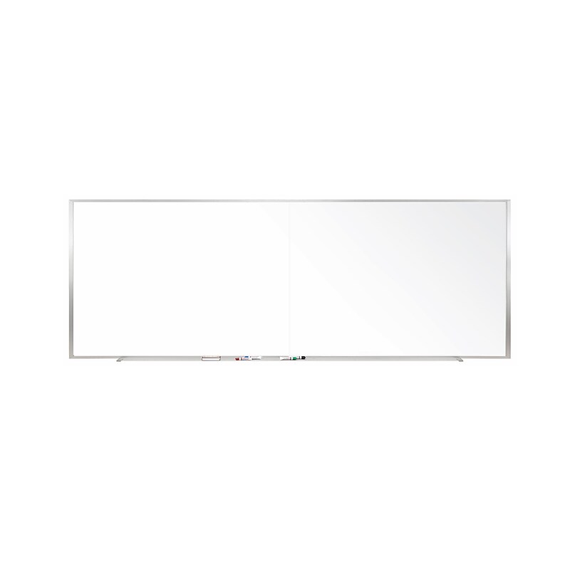 Ghent Two-Piece M1 Magnetic Porcelain Dry-Erase Whiteboard, Anodized Aluminum Frame, 4'H x 10' 4"W (M1-410-4-2P) image 1