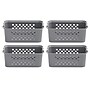 Iris Medium Plastic Storage Baskets, Gray, 4/Pack (500165)~#|#~06CBFAB5-F292-45BF-832319EE5F81DD35_sc7