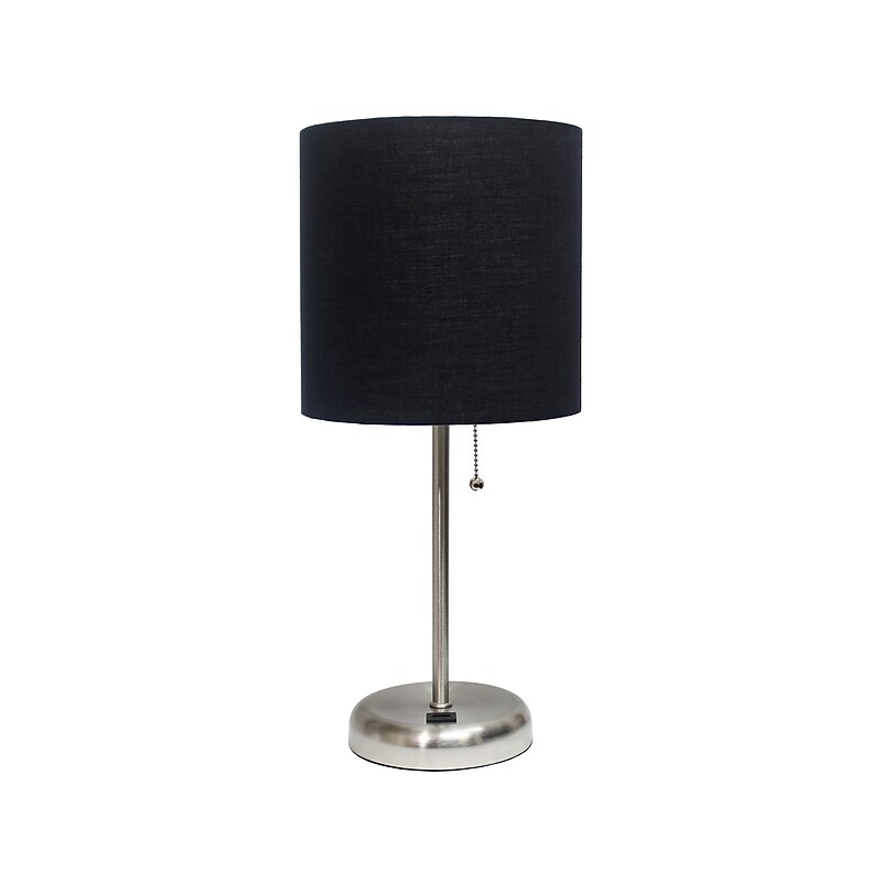 Creekwood Home Oslo LED Table Lamp, Brushed Steel/Black (CWT-2012-BK) image 1