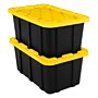 Sterilite 68 Quart Industrial Garage Tote with Snap-on Lid, Plastic, Yellow/Black (50639Y06)~#|#~06D7655F-E9E5-4A34-BAA3049820497EB5_sc7