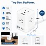 Uncaged Ergonomics Cube 5-Outlet 4-USB Port Surge Protector, 10', White (PC-W-C)~#|#~06D7CB8C-9111-4CC2-B78DEB414114257A_sc7