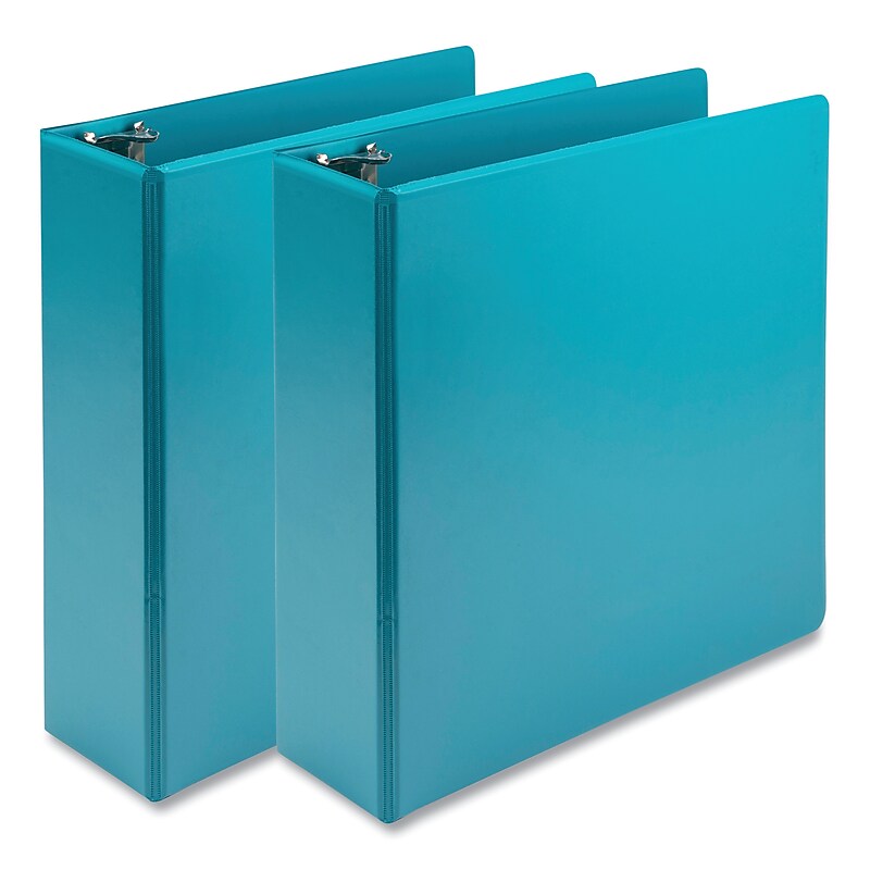 Samsill Earth's Choice 3" 3-Ring View Binders, Teal, 2/Pack (SAMU86877) image 1