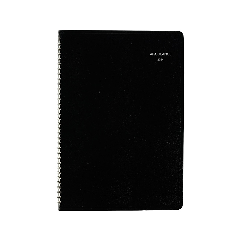 2024 AT-A-GLANCE DayMinder 8" x 12" Monthly Planner, Black (G470-00-24) image 1