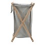 Household Essentials X-Frame 1-Section Collapsible Hamper with Lid, Cotton, Gray (6787-1)~#|#~06EE94D9-44CC-4A44-A8CA215CF4711678_sc7