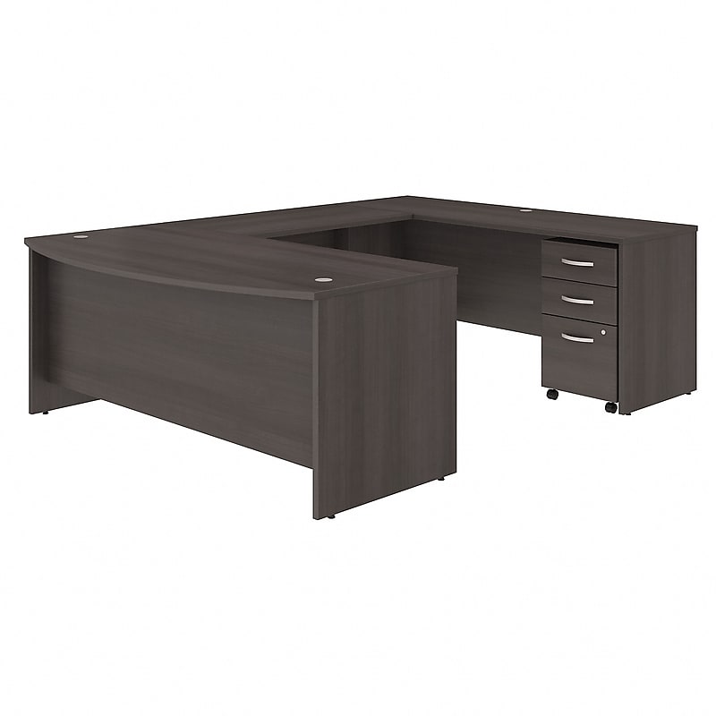 Bush Business Furniture Studio C 72"W U Shaped Desk with Mobile File Cabinet, Storm Gray (STC004SG) image 1