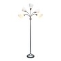 Simple Designs 67" Silver Metal Medusa Floor Lamp with 5 Adjustable White Cone Shades (LF2006-SVW)~#|#~06F4F982-BC47-421D-933FB48F34CF1F28_sc7