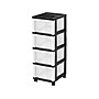 Iris 4-Drawer Storage Cart, Black/Clear (585002)~#|#~0703F9C4-4EB2-4F42-B7C104B2F95CBAD2_sc7