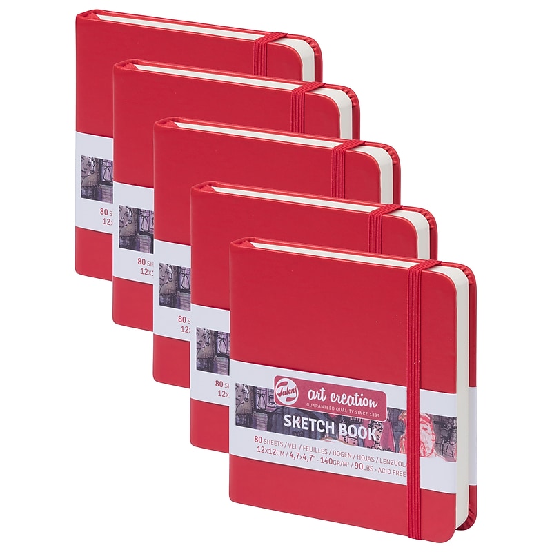 Talens Art Creation 4.7" x 4.7" Sketch Book, 80 Sheets/Book, 5/Bundle (TLN9314204M-5) image 1