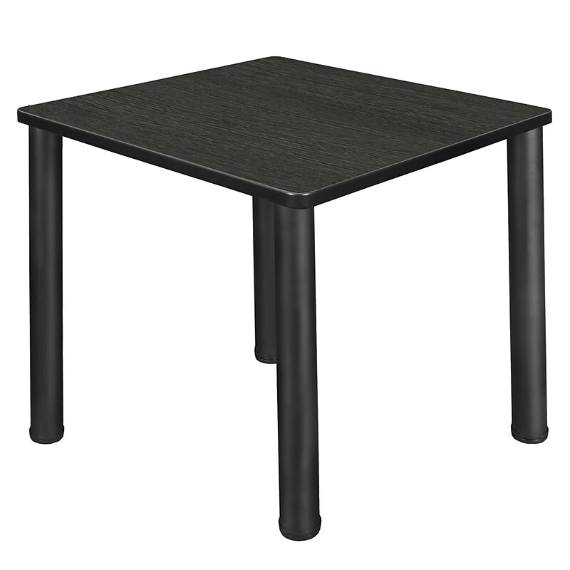 Regency Kee Square Laminate Breakroom Table, 30"D x 30"W, Ash Grey/Black (TB3030AGBPBK) image 1