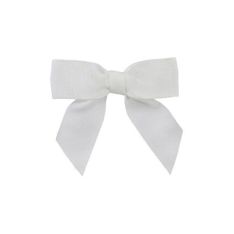 JAM Paper Ribbon Bows, White, 100/Pack (52640349289) image 1