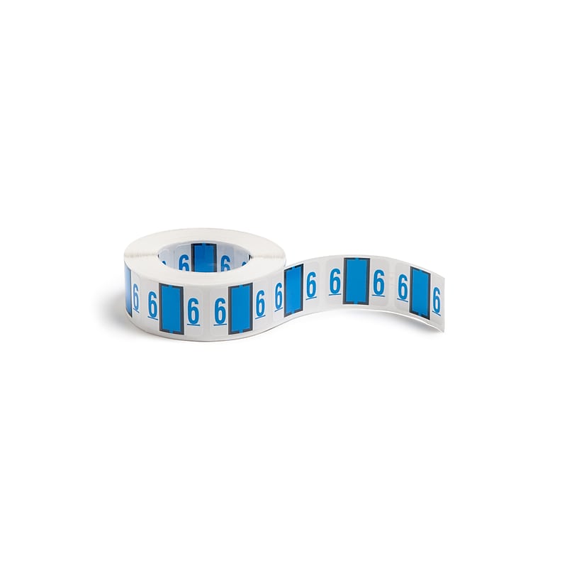 Smead BCCRN Color Coded Numeric Labels, 6, Blue, 500/Roll (67376) image 1
