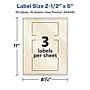 Avery Pearlized Ivory Rectangle Multipurpose Labels, 2.5" x 5", Ivory, 30/Pack (94246)~#|#~071ADBBE-7373-4074-B704F60F3DD2EE5B_sc7