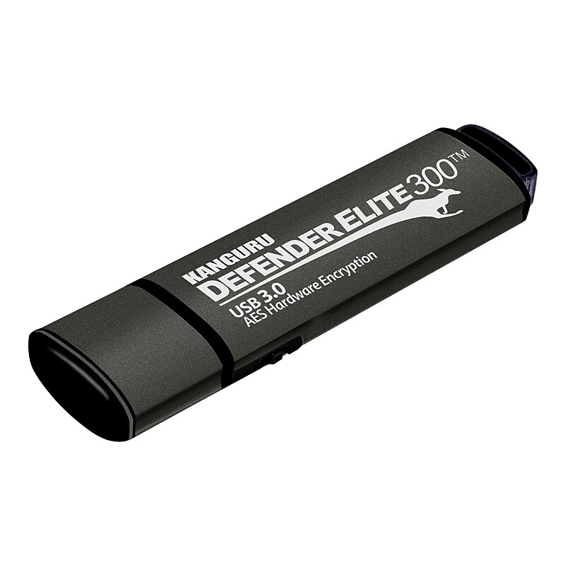 Kanguru Defender Elite300 128GB USB 3.2 Flash Drive, Black (KDFE300-128G) image 1