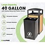 Alpine Industries Steel Outdoor Trash Can with Dome Lid, 40 Gallon, Plastic Cedar Panel (ALP471-40-WD-CD)~#|#~072234B3-A81D-4544-A6FC023461D6C0D5_sc7