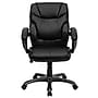 Flash Furniture Megan Ergonomic LeatherSoft Swivel Mid-Back Overstuffed Task Office Chair, Black (GO724MBKLEA)~#|#~07231CB9-EB11-4473-8A2BA8DBB0142274_sc7