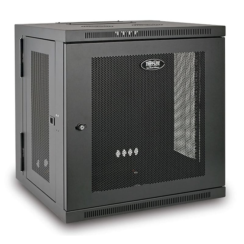 Tripp Lite SmartRack 12U Low-Profile Switch-Depth Wall-Mount Small Rack Enclosure, Hinged Back (SRW12US) image 1