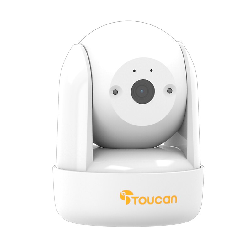 Toucan Seek Wireless Indoor Smart Plug-In Pan and Tilt Security Camera Wi-Fi Night Vision 2-Way Talk Live View, White image 1