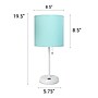 Creekwood Home Oslo 19.5" LED Table Lamp with USB Port, White Base/Aqua Shade, 2/Set (CWT-2011-AW-2PK)~#|#~072BD95C-A26A-4E61-8F1AC2D77001E54F_sc7