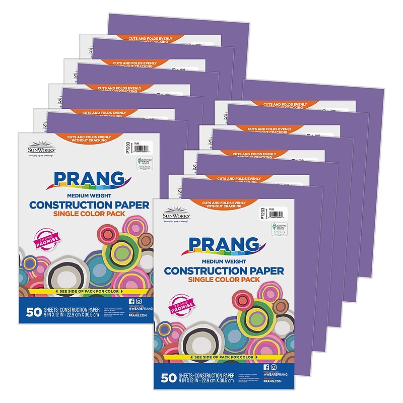 Prang 9" x 12" Construction Paper, Violet, 50 Sheets/Pack, 10 Packs/Bundle (PAC7203-10) image 1