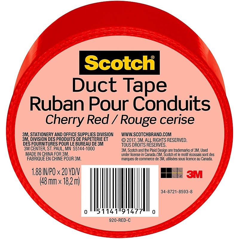 Scotch Duct Tape, 1.88" x 20 yds., Red (920-RED-C) image 1