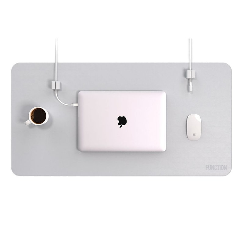 Function101 Desk Mat Pro + 2 Magnetic Cable Block Managers, 31" x 16", Gray (F101-DMPG2) image 1