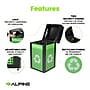 Alpine Industries GS Series Steel Trash Can & Recycling Bin Combo, 40 Gallon, Green (ALP471-40-GS-M)~#|#~07359CE0-1D9B-4BB3-95181CBAB8E08529_sc7