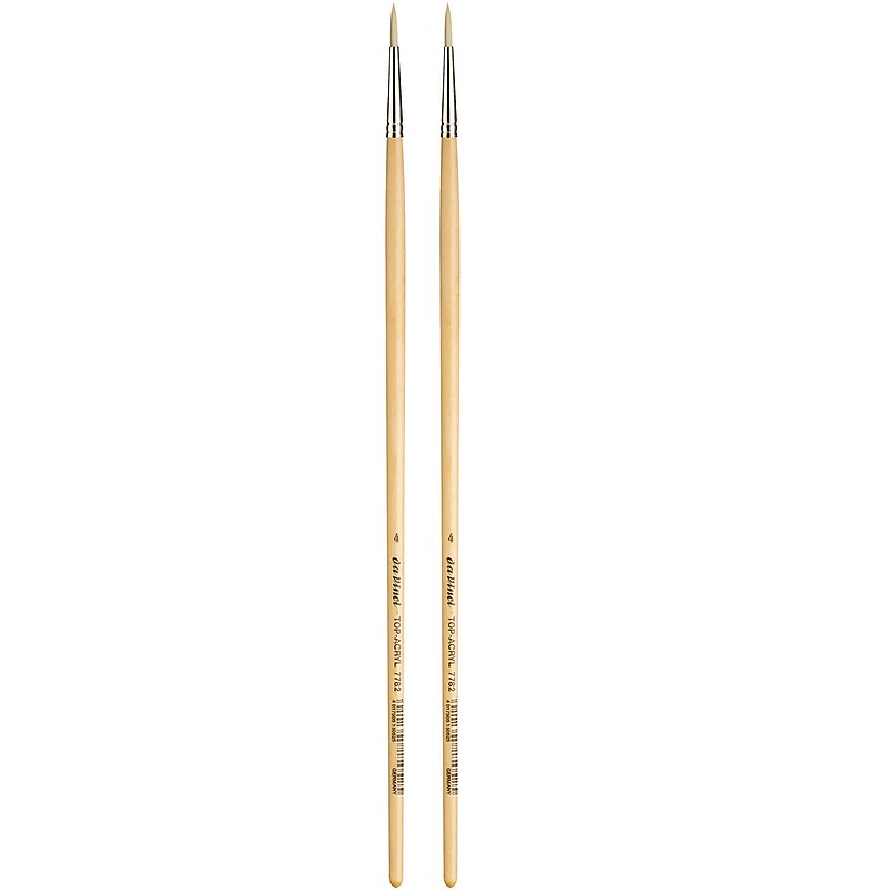 da Vinci TOP-ACRYL Oil and Acrylic Synthetic Bristle White Round Brush, 2 Brushes/Pack (DVXVA77824-2) image 1