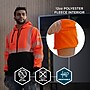 GloWear 8318BK High Visibility Long Sleeve Black Bottom Hooded Zip-Up Sweatshirt, ANSI Type R Class 3, Orange, X-Large (23075)~#|#~0739CA53-61BA-4FC4-95F938EC02F4E786_sc7