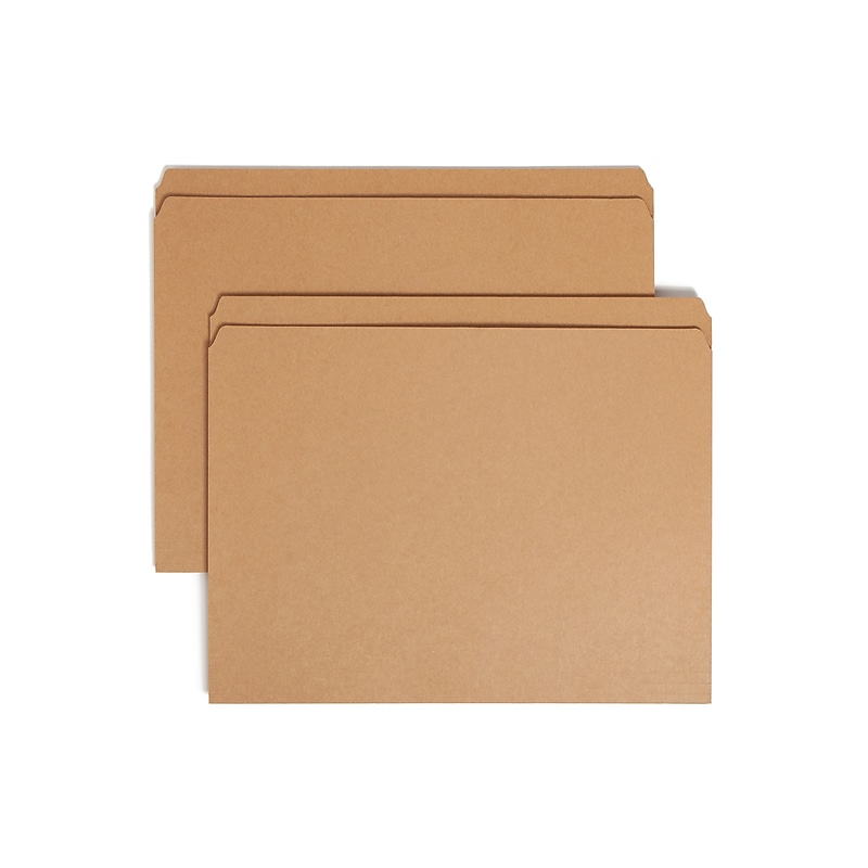 Smead File Folders, Reinforced Straight-Cut Tab, Letter Size, Kraft, 100/Box  (10710) image 1