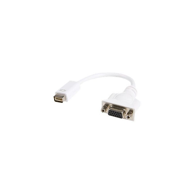 StarTech 8" Mini DVI To VGA Video Cable Adapter For Macbooks and iMacs, White image 1