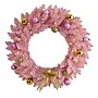Nearly Natural 24-in Pink Artificial Christmas Wreath with 35 LED Lights and Ornaments (W1119)~#|#~0748326D-8BFF-4685-A1327D6EF674D5EA_sc7
