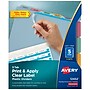 Avery Index Maker Plastic Dividers with Print & Apply Label Sheets, 5 Tabs, Multicolor, 5 Sets/Pack (12452)~#|#~0751AD12-AB0A-4617-82699FE5F30C4612_sc7
