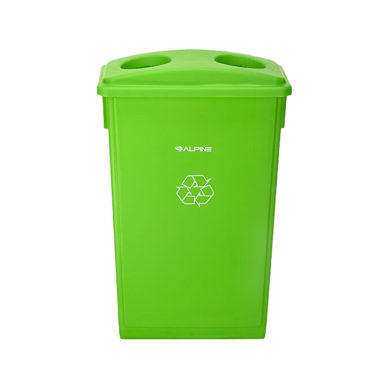 Alpine Polypropylene Can with Bottle Recycling Lid, 23-Gallon, Lime Green, 3/Pack (4778-3-LGRN-3) image 1