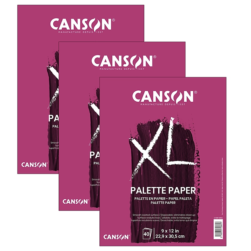 Canson XL Series Palette Pad, 9" x 12", White, 10 Sheets/Pad, 3 Pads/Bundle (MCXC100510953-3) image 1