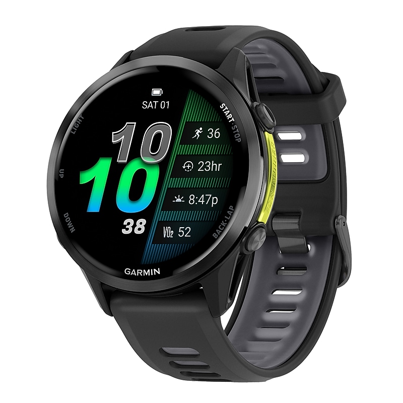 Garmin Forerunner 970 Smartwatch, GPS, 47mm, Carbon Gray & Black Silicone Band (010-02969-00) image 1