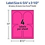 Avery Laser/Inkjet Arched Multipurpose Labels, 4.75" x 3.5", Neon Magenta, 80/Pack (94600)~#|#~075DA2D9-B543-4B61-817ED427885A3E13_sc7