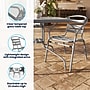 Flash Furniture Lila Glass Top Metal Table with 4 Stack Chairs, 31.5'' Square Silver (TH0732SQ017CSV4)~#|#~075ECD15-0BEB-4F4E-BF0C888ACA09B433_sc7
