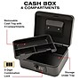Excello Brands Steel Cash Box with Combination Lock, 4 Compartments, Black (CHBX-6202-CB)~#|#~076460AF-4616-40A4-B7793AAF832029FA_sc7