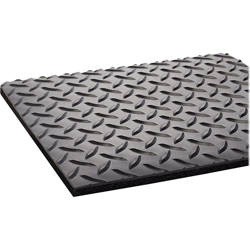 Crown Mats Industrial Deck Plate Anti-Fatigue Mat, 36" x 144", Black (CD 0312DB) image 1