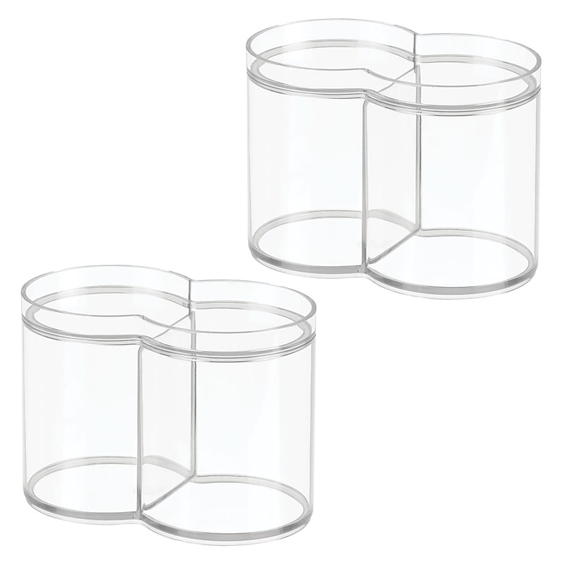 iDESIGN Stackable Plastic Dual Canister with Lid, Clear, 2/Pack (28209M2) image 1